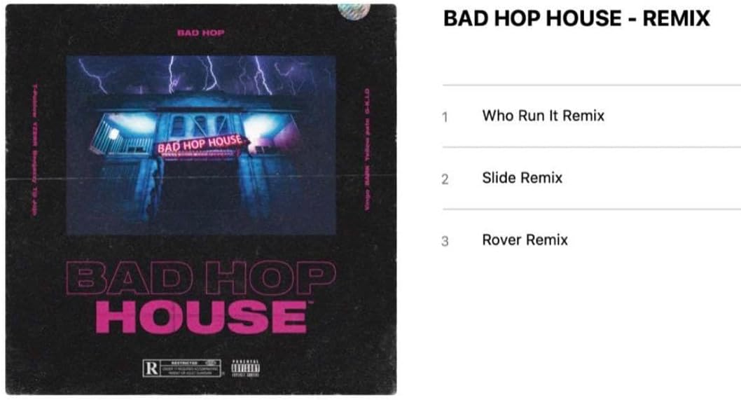 HOP/HOP HOUSE/Remix付き BAD HOP / BAD HOP HOUSE / Remix付き